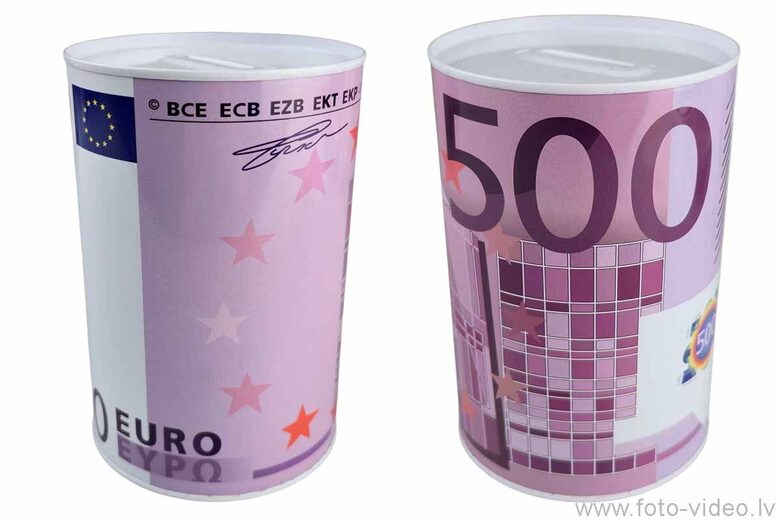 Krājkase 500 euro. 10x14,8cm